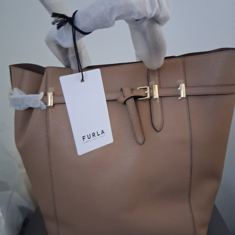 Furla Tan Leather Tote Bag